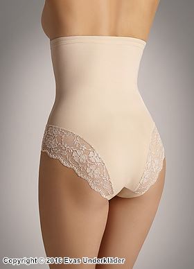 Shapewear / formende truse med hold-in, blondekant, justering av midje og mage